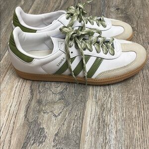 adidas Samba White and Green Women's Shoes